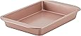 Farberware Baking Nonstick Cake Pan, Rectangle, 9 Inch x 13 Inch, Red Rose Gold