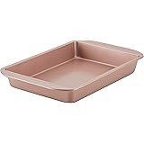 Farberware Baking Nonstick Cake Pan, Rectangle, 9 Inch x 13 Inch, Red Rose Gold