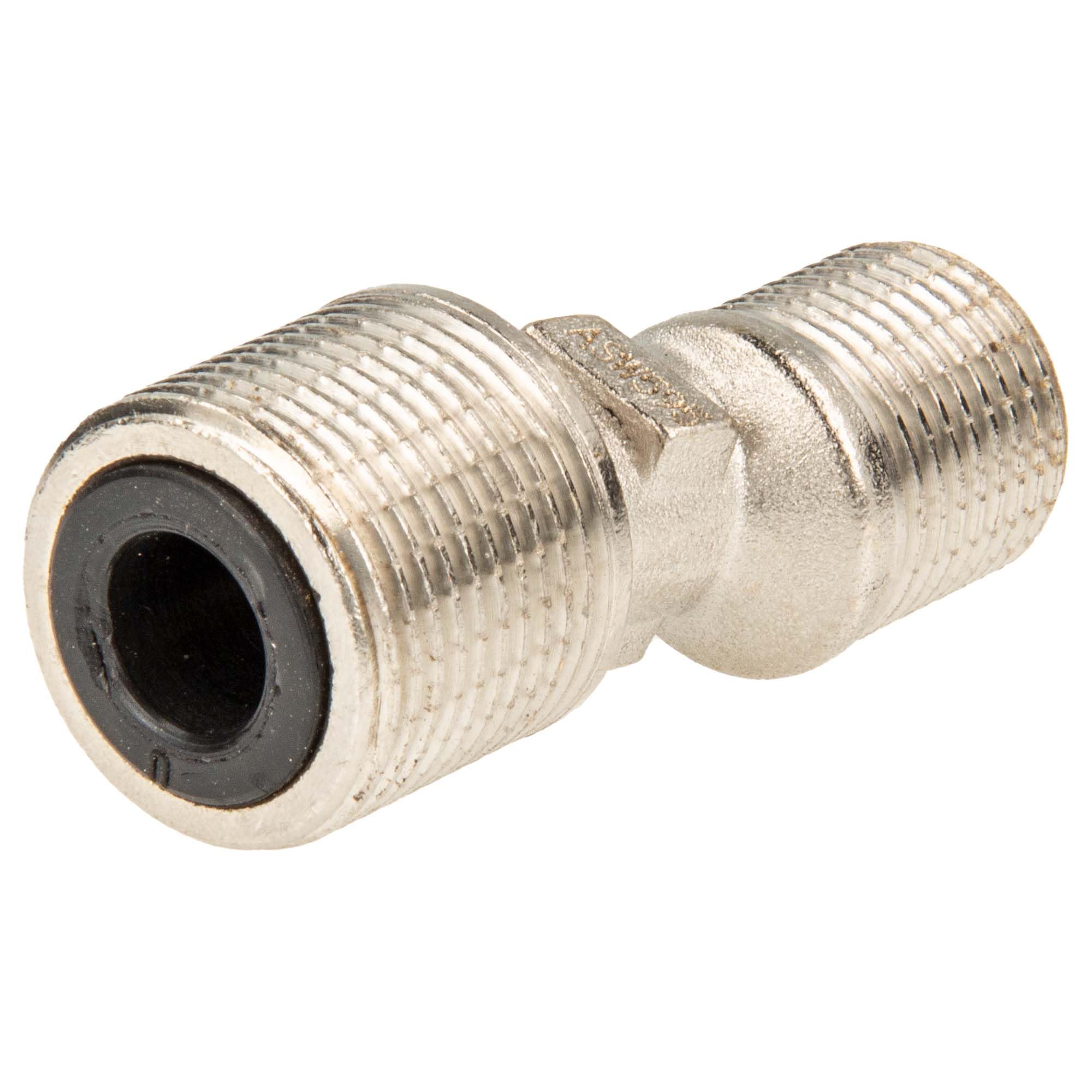 tecuro S-connection (noise reduced) for wall fittings 3/4 x 1/2 inch, nickel-plated brass.