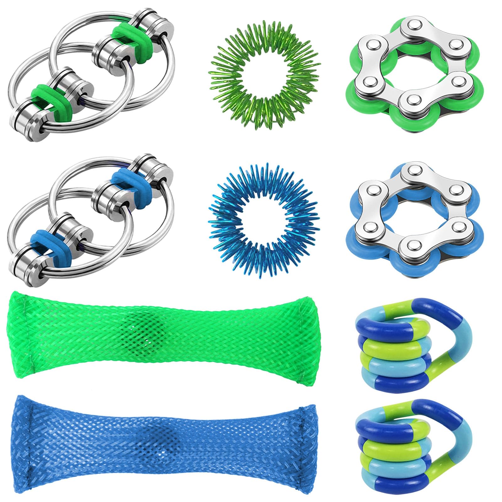 AYNKH 10-Piece Anti-Stress Toy Set: Chain Decompression & Versatile Twisted Rope for Children & Adults