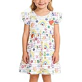 Toddler Girl Dress Back to School Pencil School Bus Print Dress Summer Outfits 3-8T
