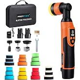 Cordless Mini Polisher - 12V Multi Polisher Cordless Scratches Killer RO/DA Car Polisher with 21 Buffing Pads for Car Detailing Polishing Waxing, Car Buffer wtih 8 Variable Speed - Short Neck