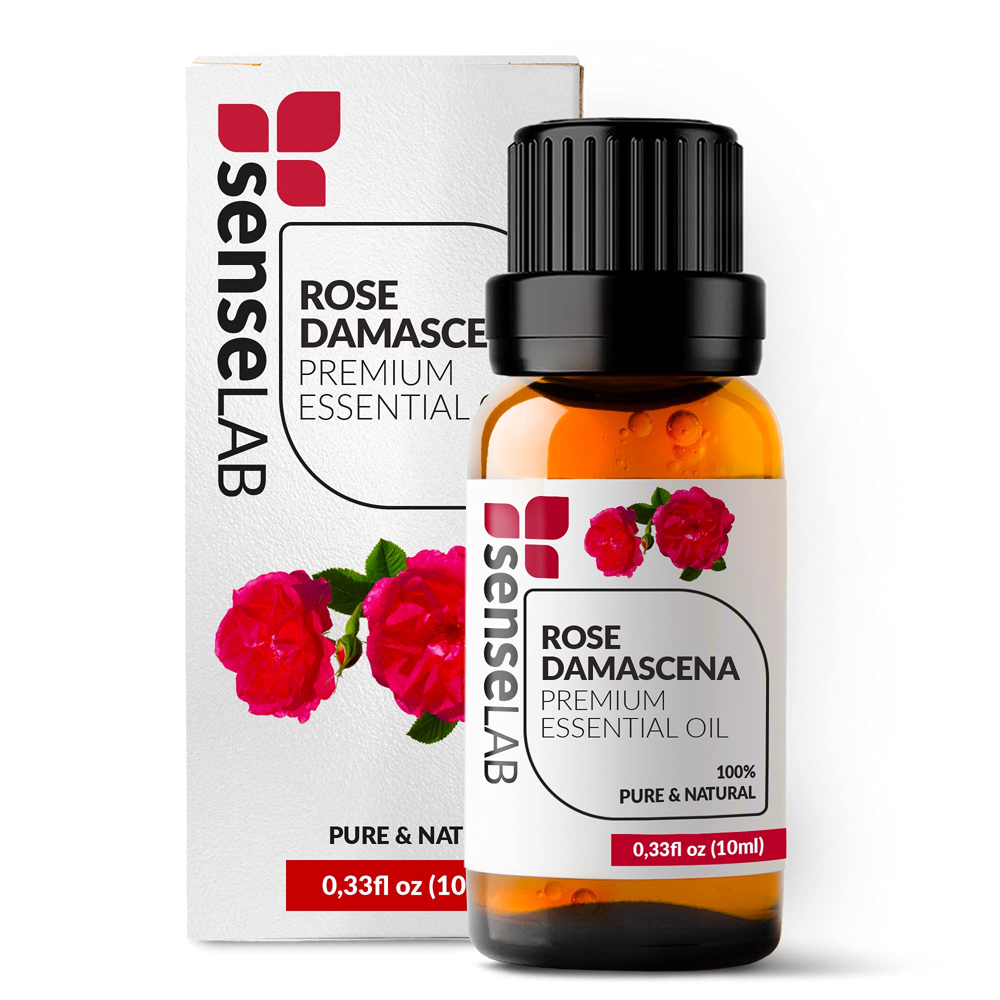 SenseLAB Rose Essential Oil - 100% Pure, Therapeutic Grade - Diffuser & Humidifier - Skin Care - Relaxing Aromatherapy (10 ml)