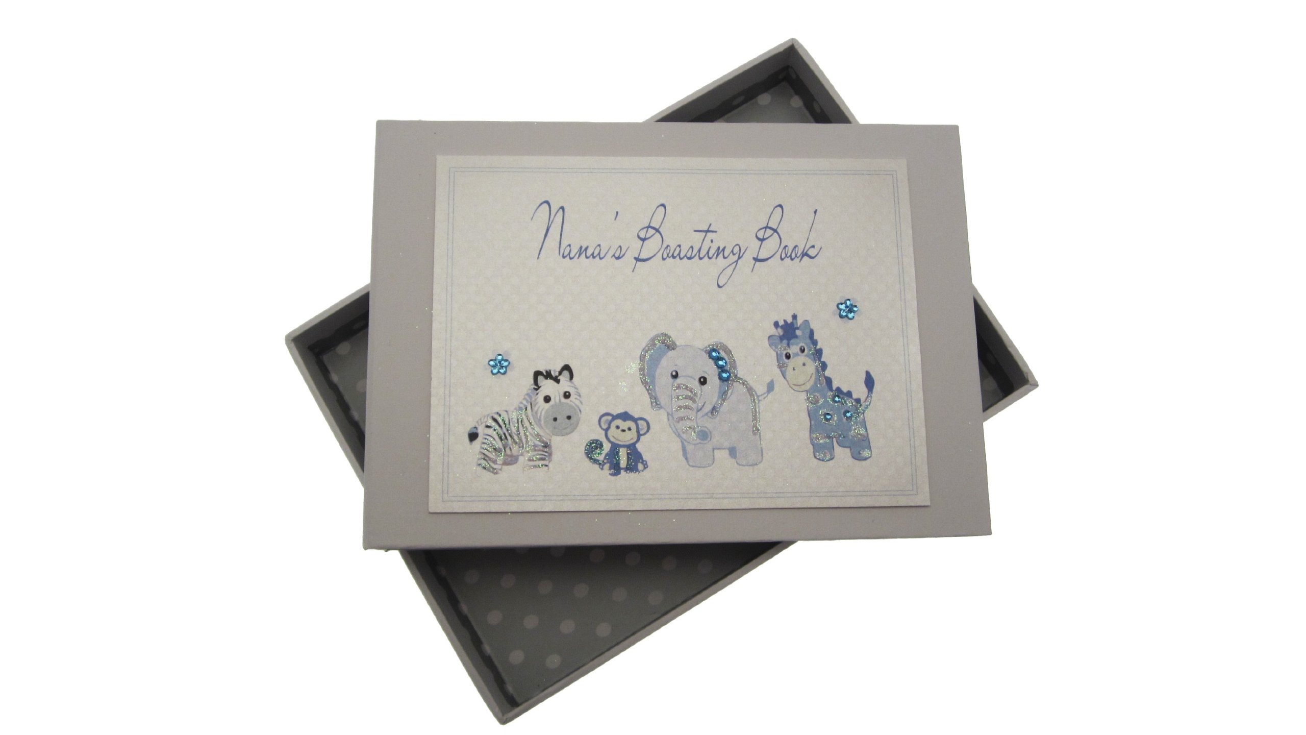 White Cotton Cards Nana's Boasting Book Tiny Photo Album Toys Range (Blue),12.5x17.5x2.5 cm