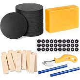 MTLEE 65 Pcs Pool Table Leveling Kit Shims Wedges Beeswax for Refelting | 15 Leg Shims 16 Wood Wedges 30 Dots, Beeswax for Slate Sealing, Wax Sticks Staple Remover, Cloth Install Tools