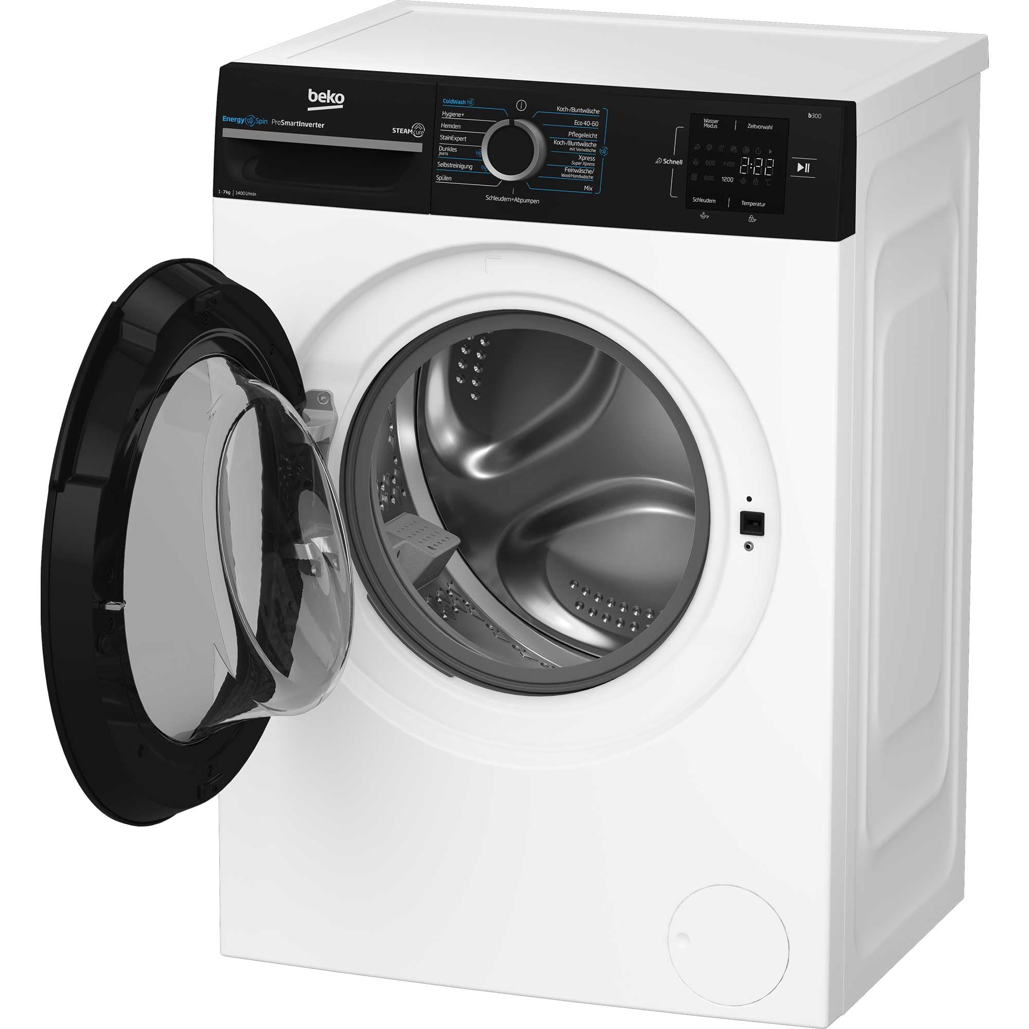 Beko BM3WFU3741R Waschvollautomat, Waschmaschine, 7 kg, EnergySpin, Schleuderwahl 1400 U/min, SteamCure Dampffunktion, allergikergeeignet, AquaWave Schontrommel, Weiß 7