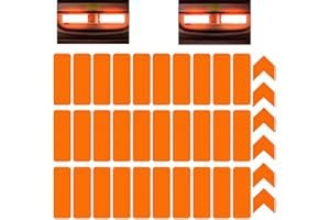 KOOUMOS 36pcs Reflective Decals Reflective Stickers Safety Warning Sticker Tapes Waterproofs High Intensity Night Visibility Adhesive for Helmets Motorbike(3x8cm) (36Pcs Orange3x8cm)