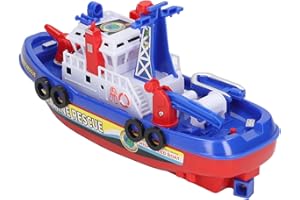 Fireboat and Sailboat Set, Fire Fighting Ship Electric Fireship Water Water Spray Boat Marine