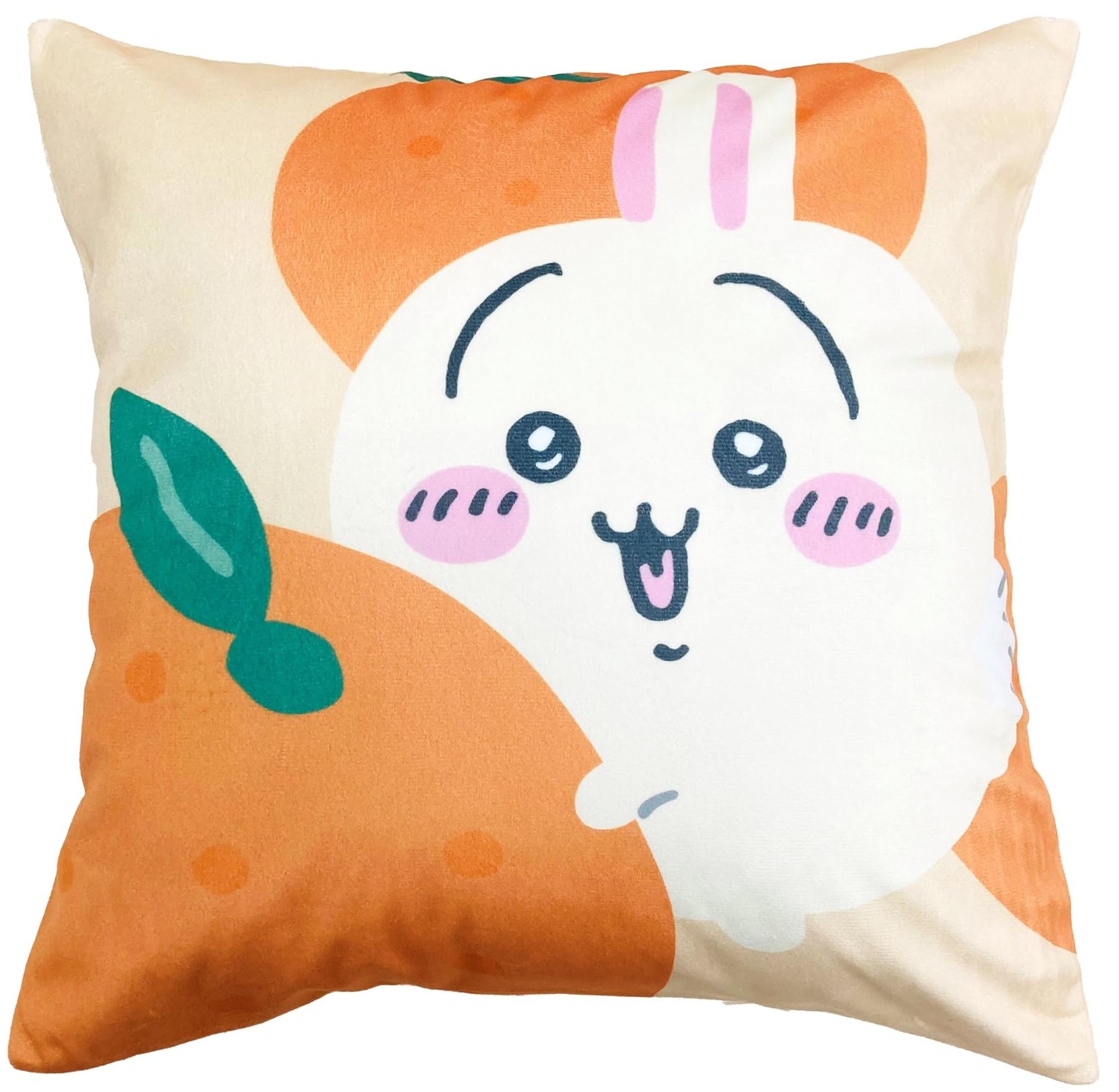 MORIPiLO ちいかわ クッションカバー (うさぎ みかん オレンジ) 45x45cm グッズ 可愛い 柔らかめ 背もたれクッション カバー おしゃれ なんか小さくてかわいいやつ キャラクター まくらのモリシタ商品画像