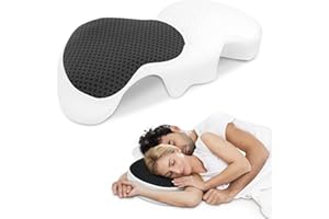 HOMCA Memory Foam Couple Pillow for Cuddling with Arm Hole for Pressure Relief, Ergonomic Neck Support Side Sleeper Pillow with Breathable Washable Cover