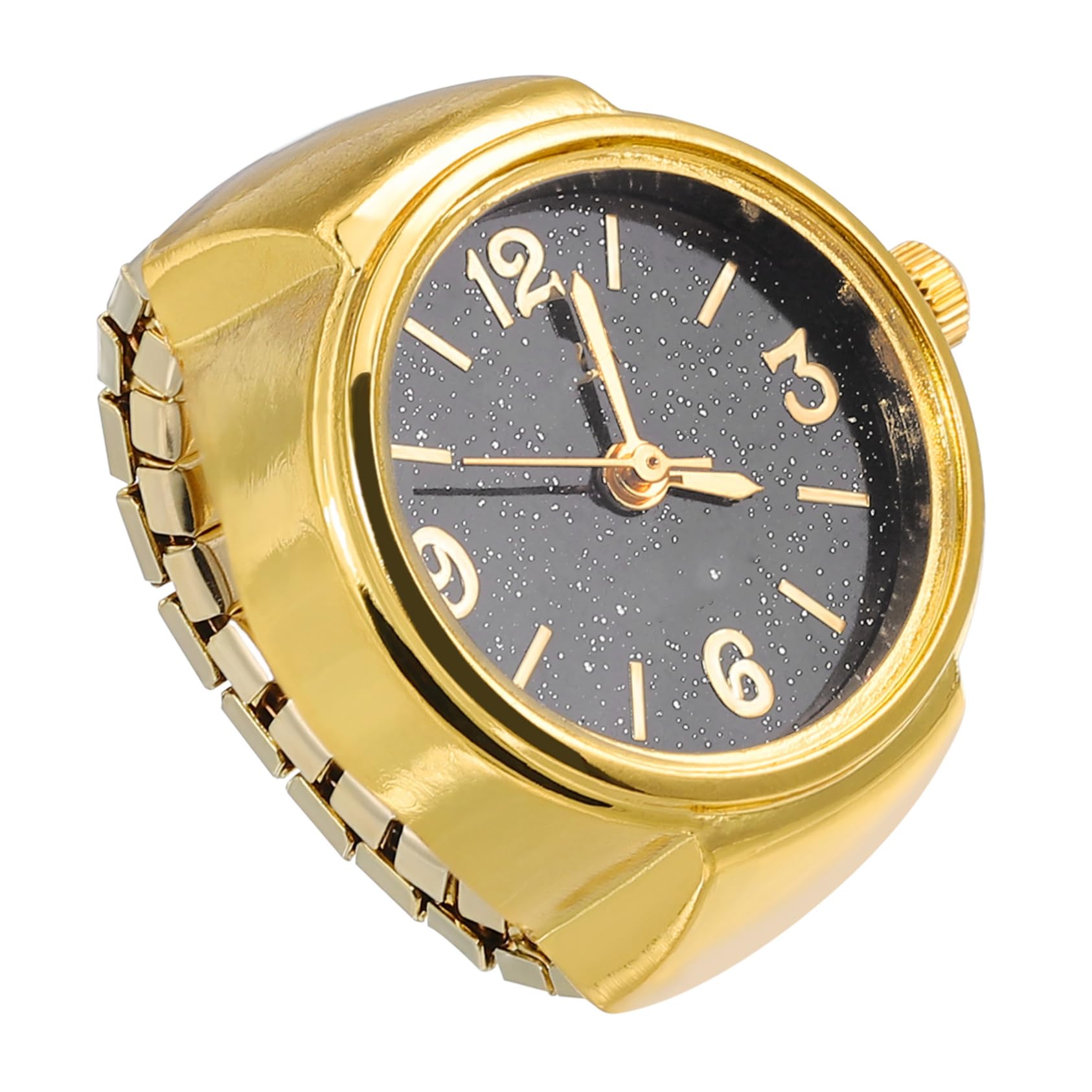 UKCOCO Ring Watches Vintage Elastic Quartz Finger Watch Round Quartz Finger Ring Watches for Men Women