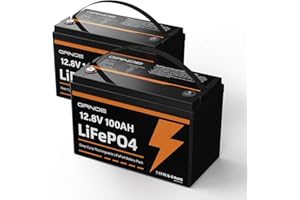 GRNOE 12V 100Ah LiFePO4 Battery Lithium Battery Group 31 Built-in 100A BMS, 1280Wh Up to 15000 Deep Cycles Rechargeable Battery for RV, Marine, Van, Backup-2 Pack