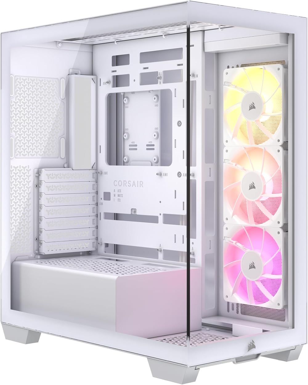 Corsair 3500X ARGB Mid-Tower Case White Panoramic Glass 3x RS120 Fans