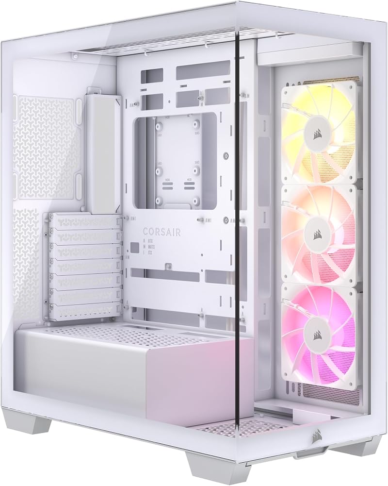 Corsair 3500X ARGB Mid-Tower Case White Panoramic Glass 3x RS120 Fans