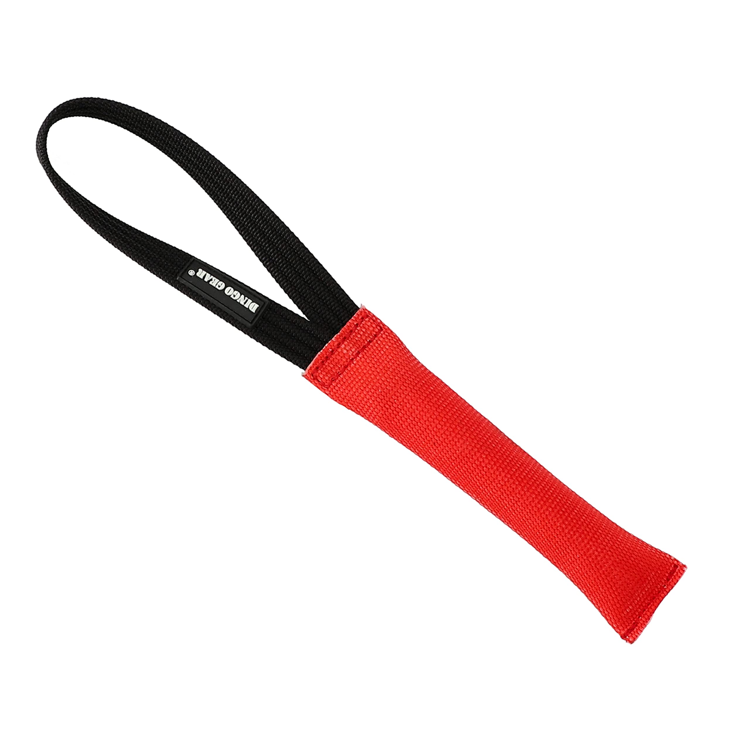 DINGO GEAR Firehose Bite Tug 1 Handle Heavy Duty Toy for K9 IGP Dog Training Sports Play Fetch Bite Work Floating Tug of War to Fire Up Prey Drive Size M Red S00294