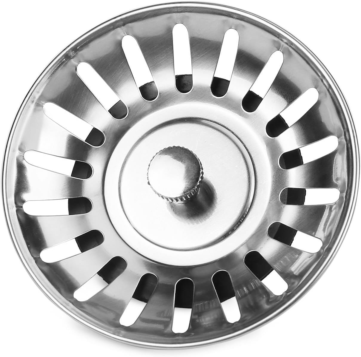 Drain Stoppers Drain Cover Stainless Steel Waste Plug Sink Basket Strainer Rack Bathroom Kitchen Drain Cover Hair Catcher Stopper Stop The Dishwater from Draining Heavy Duty # C 153