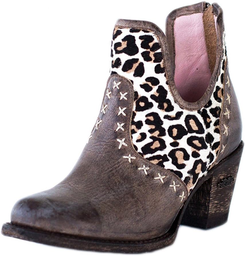 Miss Macie U2012-01 Honey Hush Leopard Ankle Bootie (8.5) Brown
