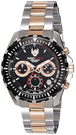 Swiss Eagle Analog Black Dial Mens Watch-SE-9084B-TTRG-01-SM