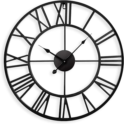 Qazxsw Reloj de Pared silencioso Europeo de 40 cm Números Romanos