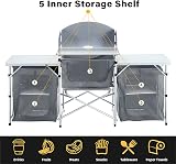 Warmiehomy Folding Camping Kitchen Unit Grey 175x40x110cm 3 Worktops view 7