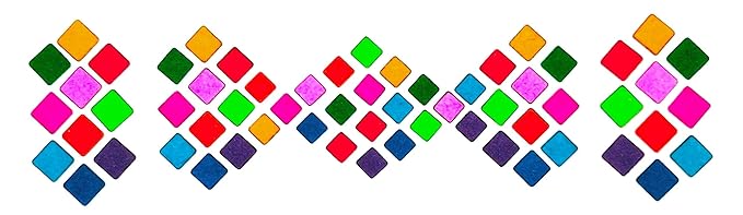 SJ Collection Beautiful Multi color Square Shape 60 Premium Quality Forehead Fancy Bindi
