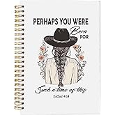 BitKan Vintage Floral Cowgirl Christian Spiral Notebook, Esther 4:14 Bible Journal, Christian Religious Journals for Women, Prayer Journal, Church Notes Notebook 5.5x8.3 Inch-198