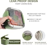 Greentainer 52 OZ Salad Container 3-Compartment BPA-Free Army Green view 4