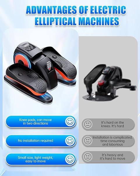 UNDER DESK ELLIPTICAL MACHINE, ELECTRIC ELLIPTICAL LEG EXERCISER FOR SENIORS WITH 12 ADJUSTABLE, PORTABLE QUIET ELLIPTICAL EXERCISE MACHINE, SEATED PEDAL EXERCISER WITH REMOTE CONTROL (ORANGE)