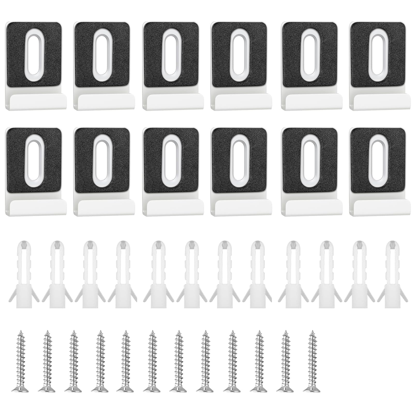 12 Pcs Mirror Fixings, Metal Mirror Clips Heavy Duty Wall Mount for Frameless Mirror & Tile (12 Pcs Silver)