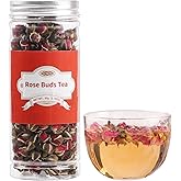 ANTAKUBU Dried Rose Buds, 50g/1.76oz Rose Bud Tea, 100% Natural Dried Flowers, Edible Fragrant Dried Flowers for Tea, Baking, Crafts, Potpourri, DIY 金边玫瑰