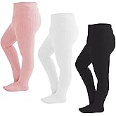 Marchare Baby Girls Tights Cable Knit Tights Thick Solid Footed Leggings Winter Warm Stockings