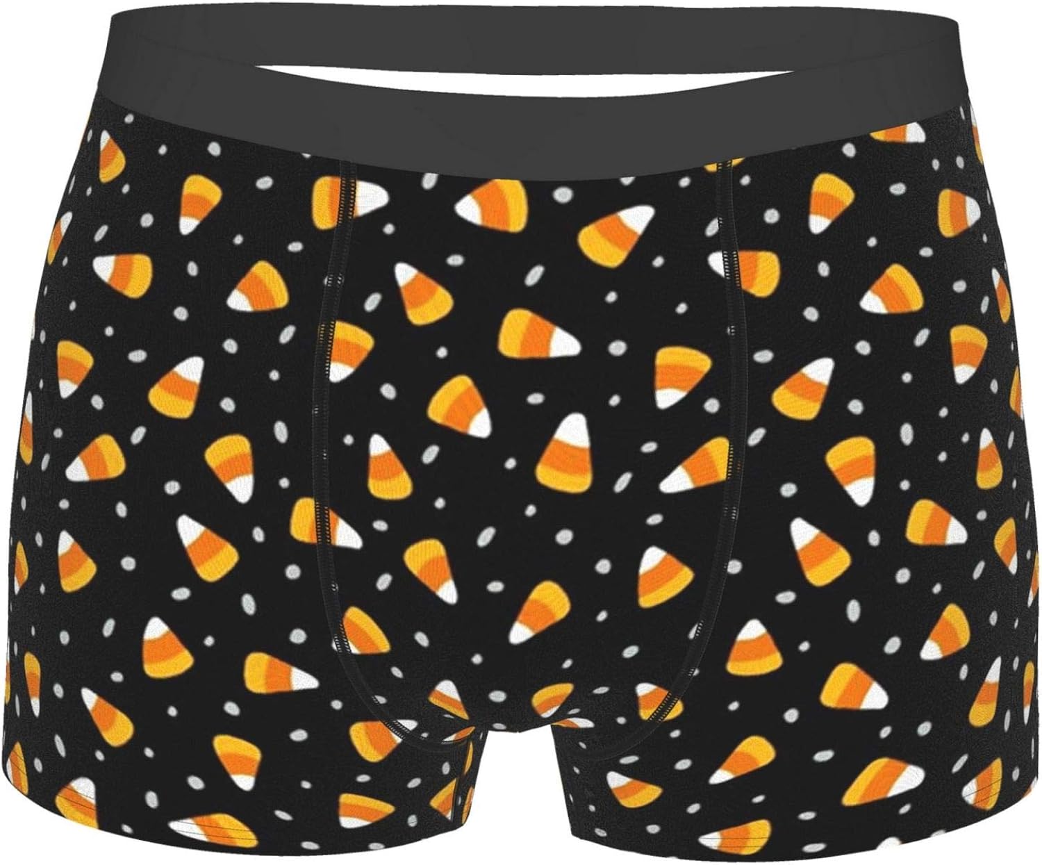 N\\A Halloween Candy Corn Black Mens Boxer Briefs for Men
