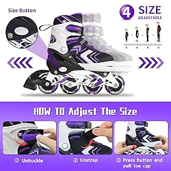 Adjustable Inline Skates for Girls, Girls Roller