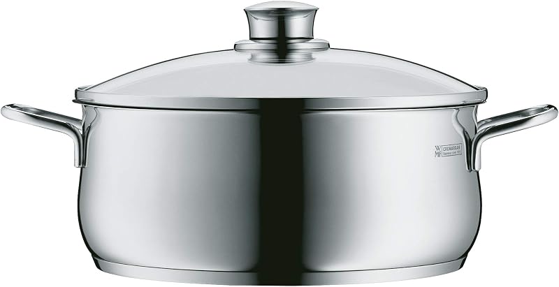 Diadem Plus - Olla 3L Ø 20cm con Tapa de Cristal, Acero Inoxidable Cromargan Ain Revestimiento Antiadherente, Apta para Lavavajillas