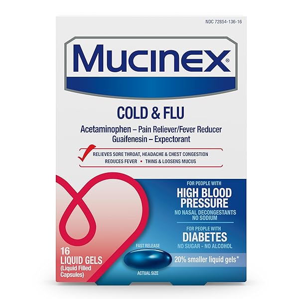 MUCINEX COLD & FLU HIGH BLOOD PRESSURE LIQUID...