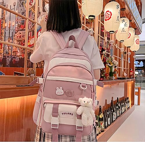Phaoullzon Kawaii Backpack for Girls Aesthetic Bookbag Cute Anime