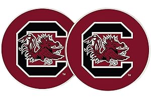 Desert Cactus University of South Carolina Car Accessories USC Gamecocks Absorbent Sandstone Cup Coasters Licensed Product Set of 2 (Design A)