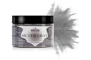 Yipoyilo Mica Powder - 100g Mica Powder for Epoxy Resin - Metallic Color Pigment for Resin, Soap, Bath Bombs, Eye Shadow, Nails, DIY Crafting Projects etc. (Silver Gray)
