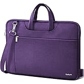 Ferkurn Laptop Bag Case Women Men Computer Sleeve with Shoulder Compatible with HP Envy Pavilion/Inspiron/Thinkpad/Vivobook/MSI/Surface,Waterproof Briefcase with Handle, Purple, 17 17.3 Inch