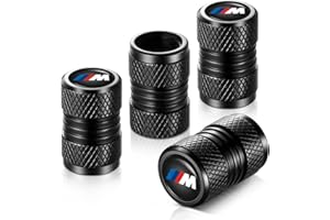 YHEESHIGN Tire Valve Stem Caps, Compatible with BMW M Series Stem Cap Universal Car Air Cover Car Accessories for Cars, SUV, Truck, Motorcycles 4pcs （Black）