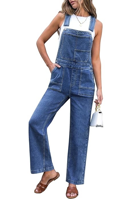 Peto Vaquero Mujer ChicMe Overol Casual Suelto Para Mujer - Main Image