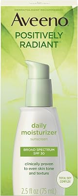 Aveeno Positively Radiant Daily Moisturizer SPF 30 Total Soy Complex Oil-Free view 1