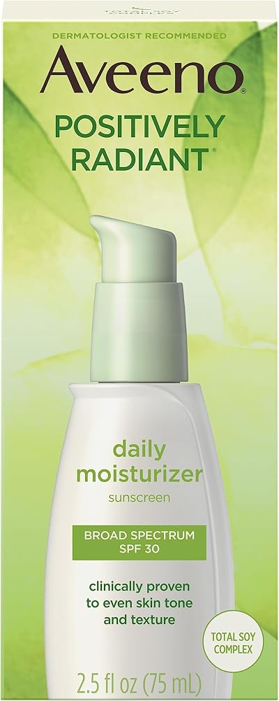 Aveeno Positively Radiant Daily Moisturizer SPF 30 Total Soy Complex Oil-Free