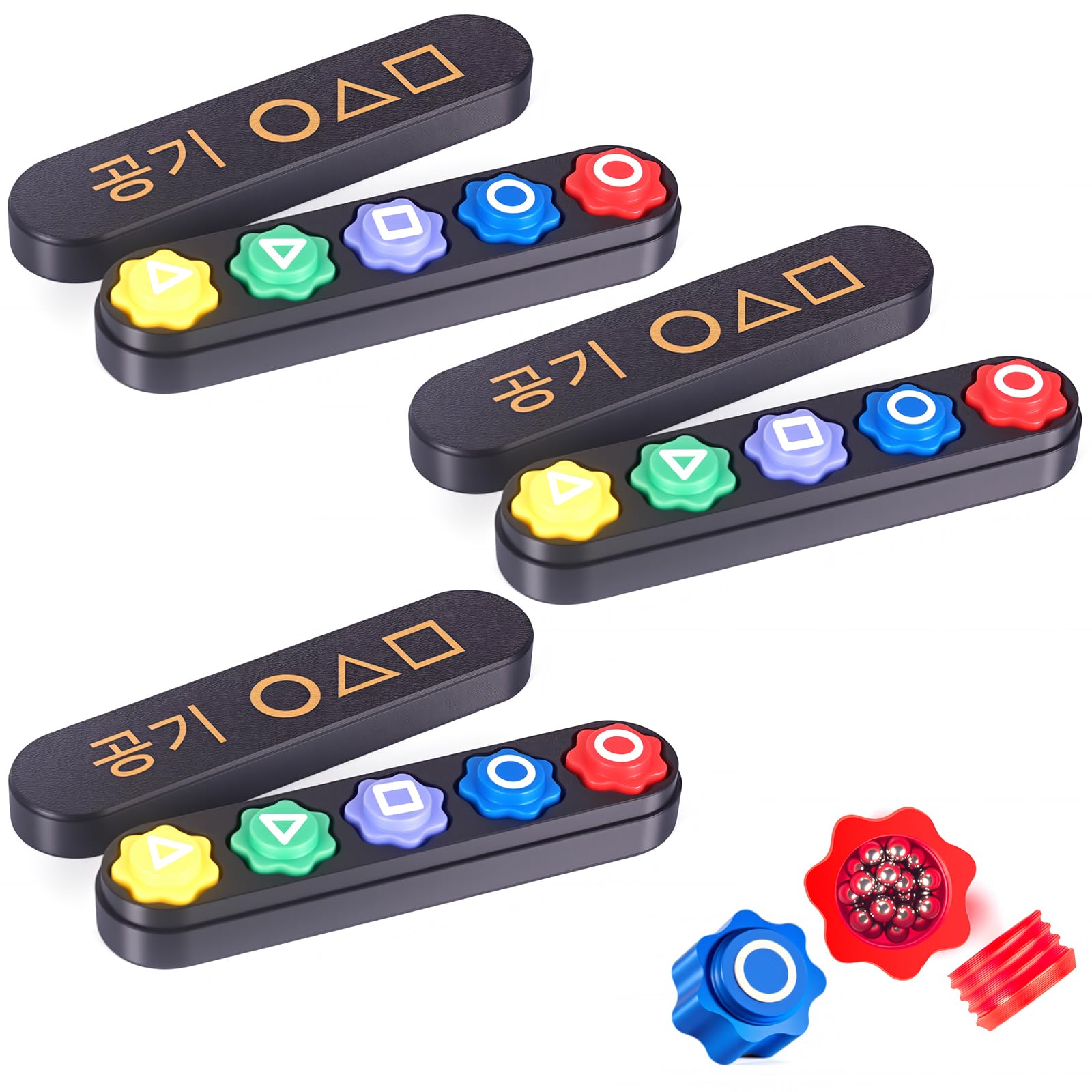 Yipintang Weighted Design Gonggi Game Set with Steel Balls, Korean Stone Catching, Skill Development & Coordination, Family Travel & Party Games, Stress Relief (Three-Pack)