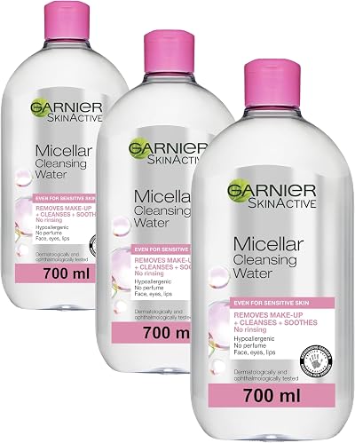 Garnier Micellar Cleansing Water 700ml Pack of 3 Gentle Makeup Remover All Skin