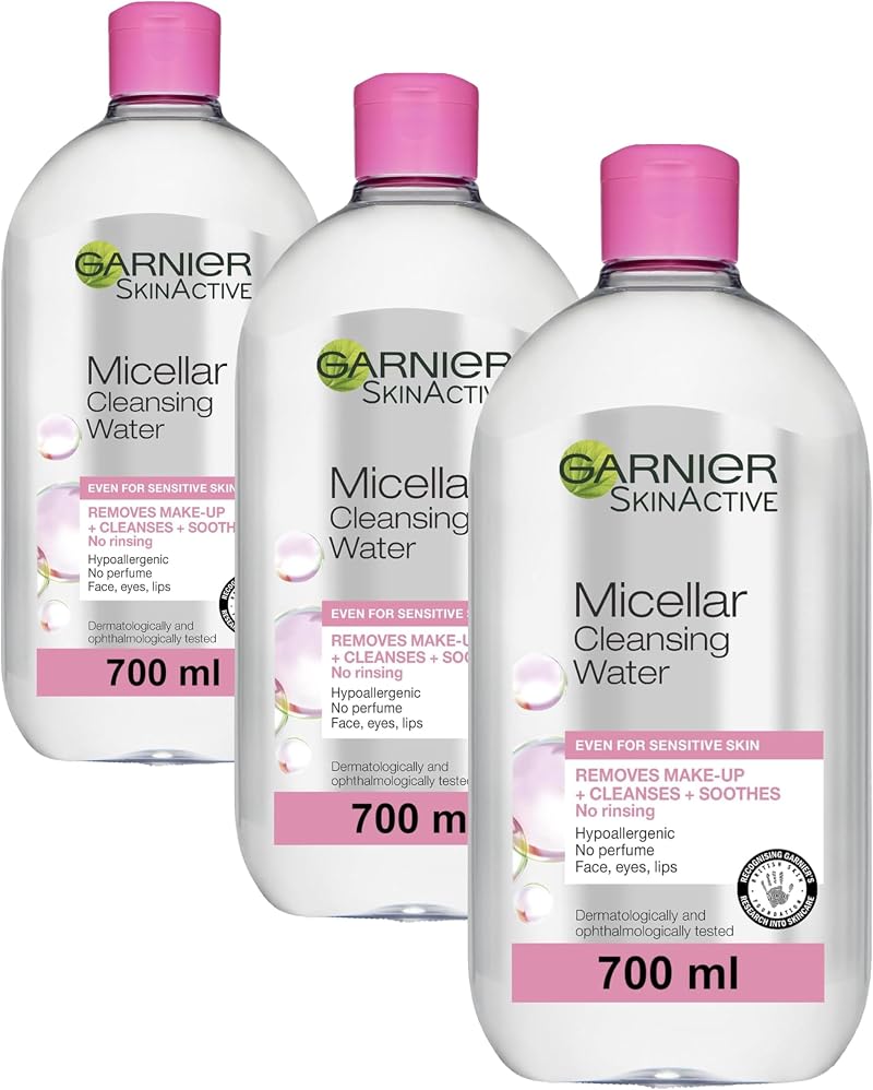 Garnier Micellar Cleansing Water 700ml Pack of 3 Gentle Makeup Remover All Skin