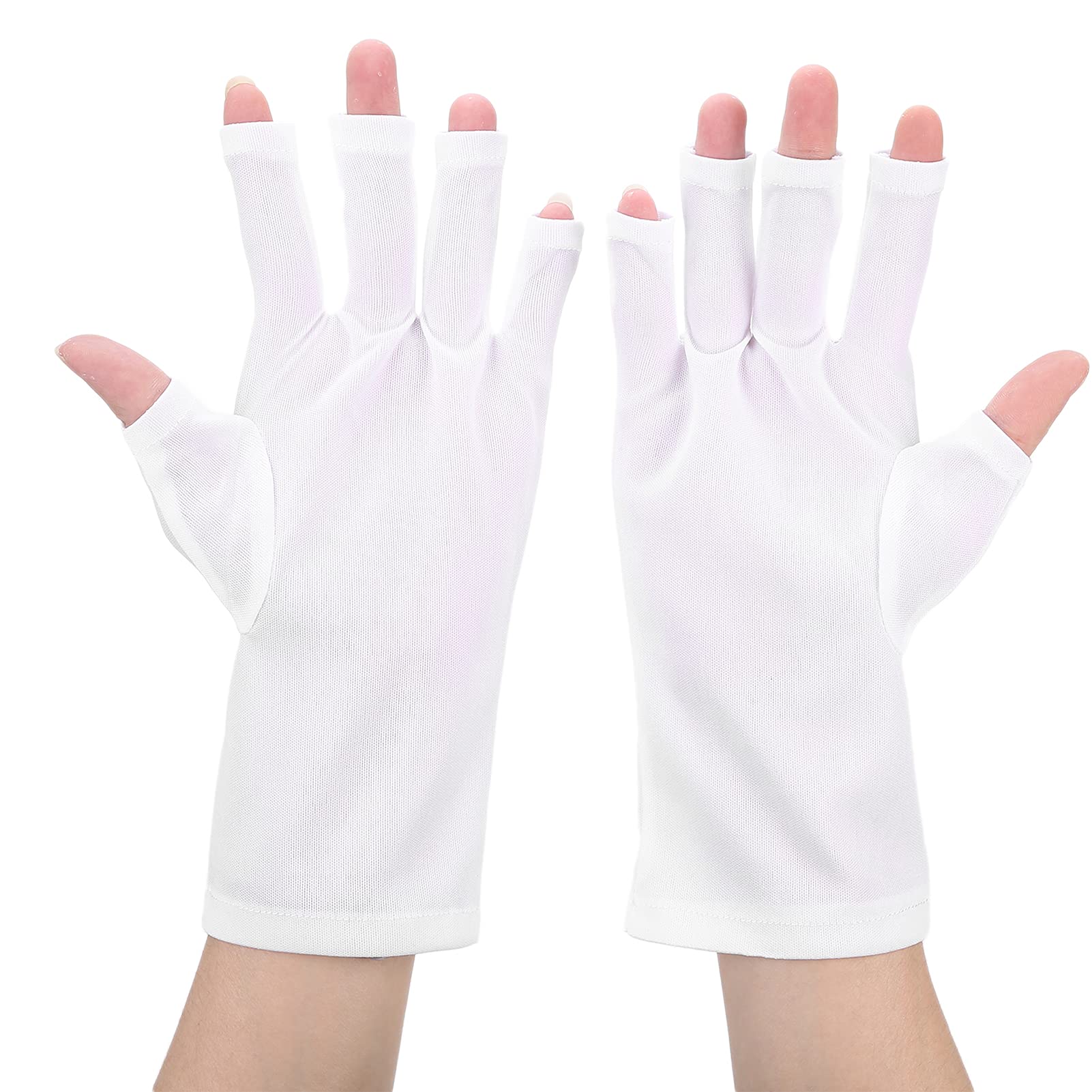 Anti‑UV Glove LED Nail Art Curing Lamp UV Protection Glove, Protection Gloves for Manicures, Home Outdoor Use(white)