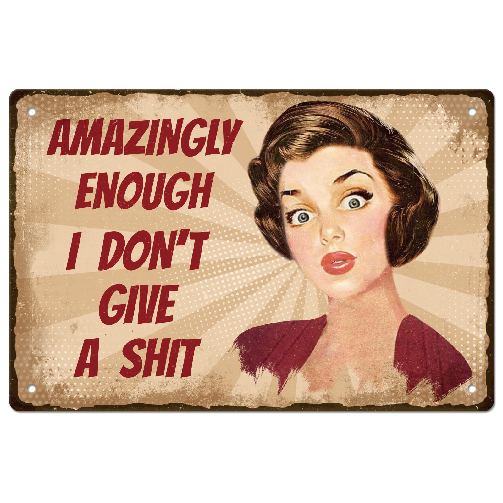 GLOBLELAND Vintage Metal Women Tin Sign Funny Art Plaque Poster Retro Amazing Enough Metal Wall Decor Decorative Tin Signs 8×12inch for Home Kitchen Bar Coffee Shop Club Decoration