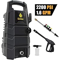 EDOU 2200 Max PSI 1.6 GPM Electric Pressure Washer,Including Power Washer Gun,Nozzles,High Pressure Hose