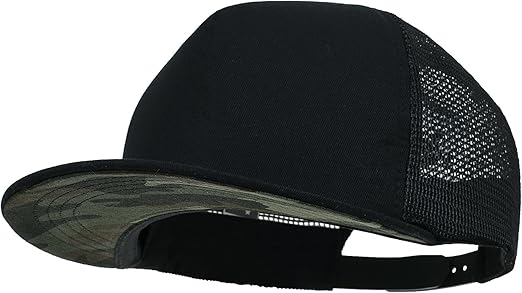 mesh back flat bill hats